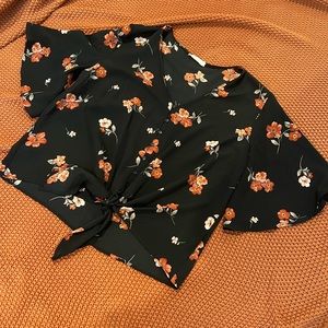 Lush Krisantha Tie Front Blouse